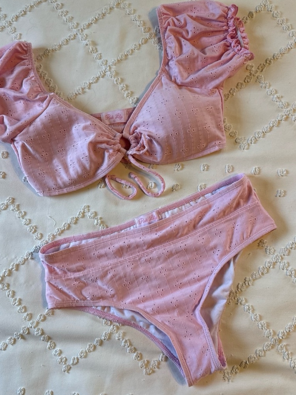 Pink Lily Baby Pink Bikini Swimsuit Size Medium NWOT